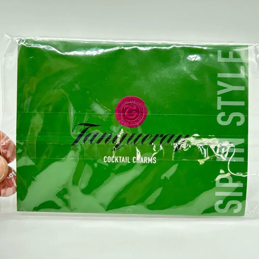 TANQUERAY Gold Tone Cocktail‎ Charms Drink Glassware Wine Glass Accessory Gift